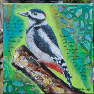Woodpecker - Mini Acrylic painting