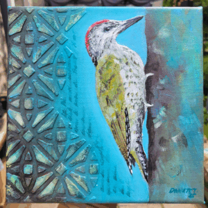 Green Woodpecker - Mini Acrylic Painting