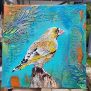 Greenfinch -Mini Acrylic Painting