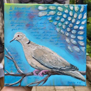 Collared Dove - Mini Acrylic Painting