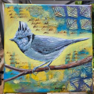 Crested tit - Mini Acrylic Painting