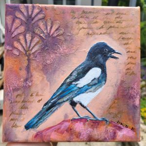 Magpie - Mini Acrylic Painting